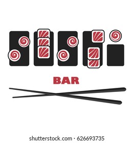 Sushi logo template design. Isolated on white background.  Vector illustration eps 10