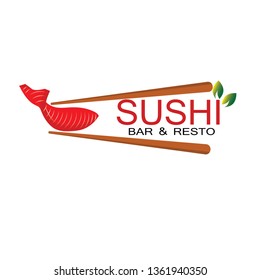 Sushi logo template icon symbol emblem for japanese restaurant delevery.fish graphic illustration