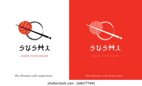 Sushi logo template, vector design