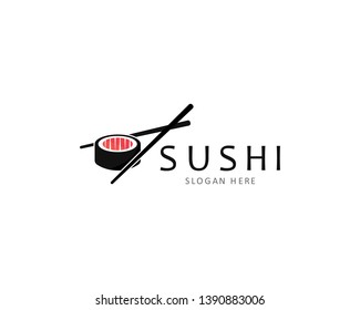 Sushi logo template vector icon for japanese food illustration design 