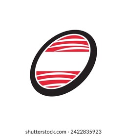 Icono vectorial de la plantilla de logotipo de sushi para el diseño de la ilustración gastronómica japonesa