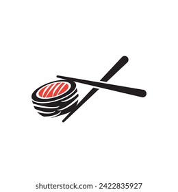 Sushi logo template vector icon for japanese food illustration design