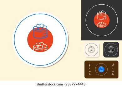 Sushi logo template.Japanese traditional food icon