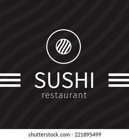 Sushi logo vector black and white color