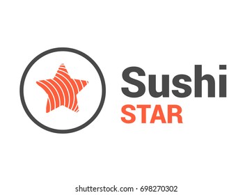 Sushi Logo vector illustration. Logo element. Sushi onigiri