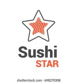 Vektorillustration des Sushi-Logos. Logo-Element. Sushi-Onigiri