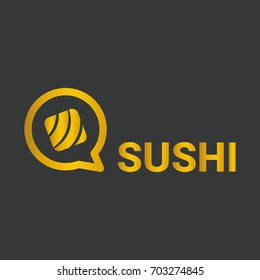 Sushi logo vector illustration. Food logo design element.