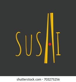 Sushi logo vector illustration. Food logo design element.