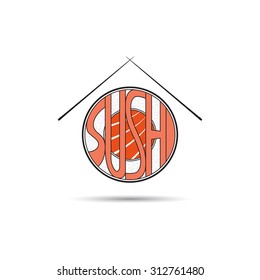 Sushi logo vector illustration. Vector icon of sushi template.