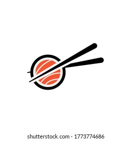 sushi logo vector illustration. sushi symbol icon. 