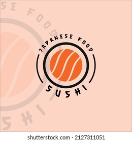 diseño gráfico de icono de la plantilla de ilustración vectorial del logotipo de sushi. símbolo o signo de nómina de comida japonesa para el concepto de restaurante y negocio con estilo tipográfico