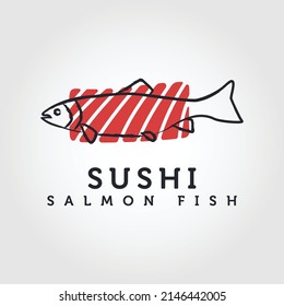 Sushi logo vector inspiration, Japanese Seafood