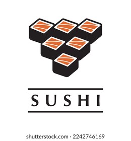 vector de logotipo de sushi con plantilla de slogan