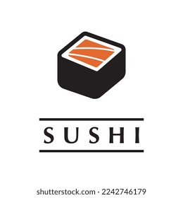sushi logo vector with slogan template