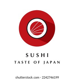 vector de logotipo de sushi con plantilla de slogan