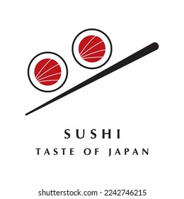 sushi logo vector with slogan template