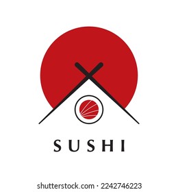 sushi logo vector with slogan template