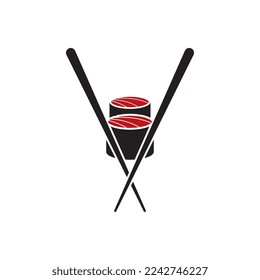 vector de logotipo de sushi con plantilla de slogan