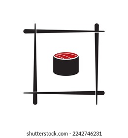 sushi logo vector with slogan template