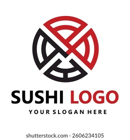 Sushi logo vector with slogan template