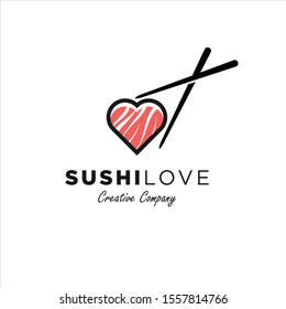 Sushi Love, Sushi icon, sushi flat style vector illustration