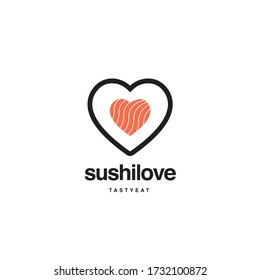 Sushi love logo creative design 
