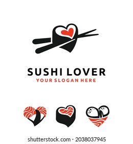 sushi lover logo set with multiple shape