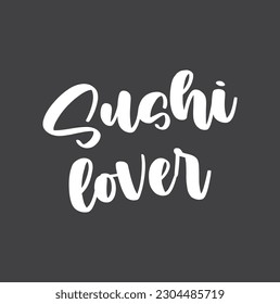 Amor del sushi. para contenido de medios sociales. Diseño de ilustraciones dibujadas a mano por vectores. afiche, camiseta impresa, postal, portada de video blog