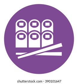 Sushi, maki. Fast food vector icon. Color illustration.