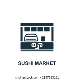 Sushi Market icon. Monochrome simple icon for templates, web design and infographics