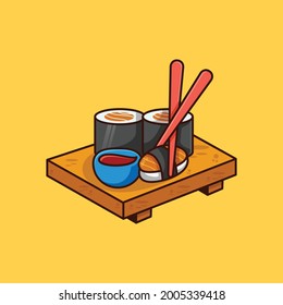 sushi mascot logo design vector illustration