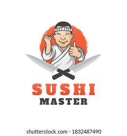 Sushi Master Logo Template Design Vector