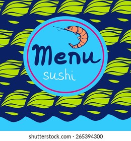 Sushi menu card