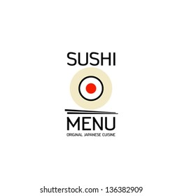 Plantilla de diseño de tarjeta de menú Sushi.