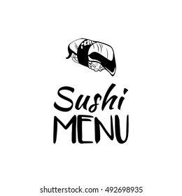 Sushi menu card design template. Vector Illustration. Isolated