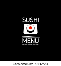 Sushi menu card template.