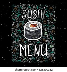 sushi menu card template