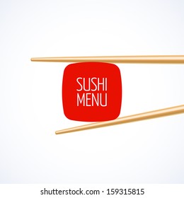 Plantilla de portada del menú Sushi. Vector.