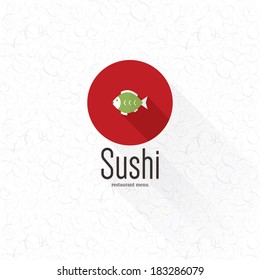 Sushi menu. Flat design