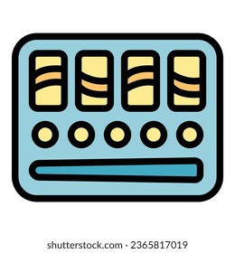vector de contorno de icono de menú Sushi. Rollo asiático. Restaurante japonés color plano