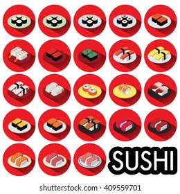 sushi menu icon set