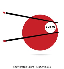 Icono de menú sushi ilustración vectorial en fondo blanco
