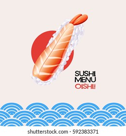 Sushi menu on poster illustration