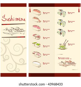 Sushi menu template