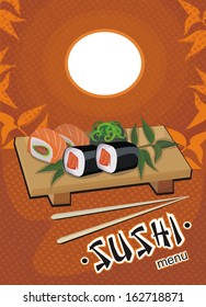 sushi menu template - vector drawing