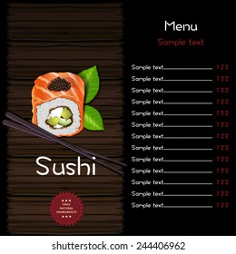 Sushi menu vector design template