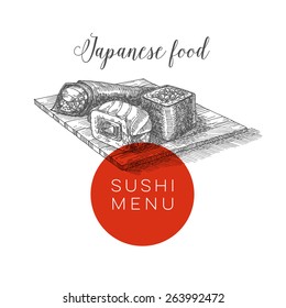 sushi menu, vector illustration