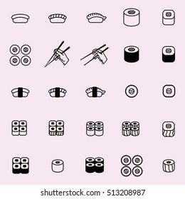 Sushi minimal line icon set