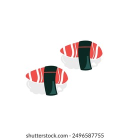 Sushi minimalist logo template with meat. Traditional Japanese cuisine  Asian Sushi for restaurant