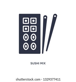 sushi mix icon. Simple element illustration from bistro and restaurant concept. sushi mix editable symbol design on white background. Can be use for web and mobile.